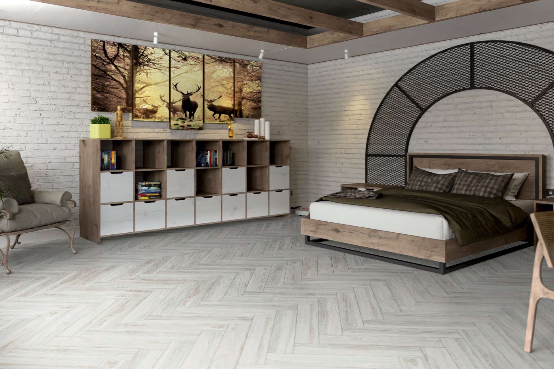 Инженерный паркет «Damy Floor» Ванильный (укладка елочкой) — купить в Тюмени