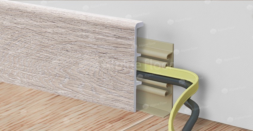 Напольный плинтус Rico Concept 80 Дуб Латте (2200*20*80 мм) — купить в Тюмени