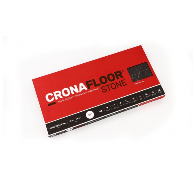 SPC ламинат "CronaFloor" Stone 4V Ноче (600*300*4 мм) — купить в Тюмени
