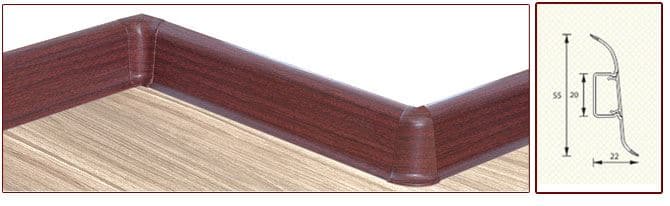 Плинтус "Идеал" пластиковый Комфорт Вишня дикая (2500*22*55 мм) — купить в Тюмени