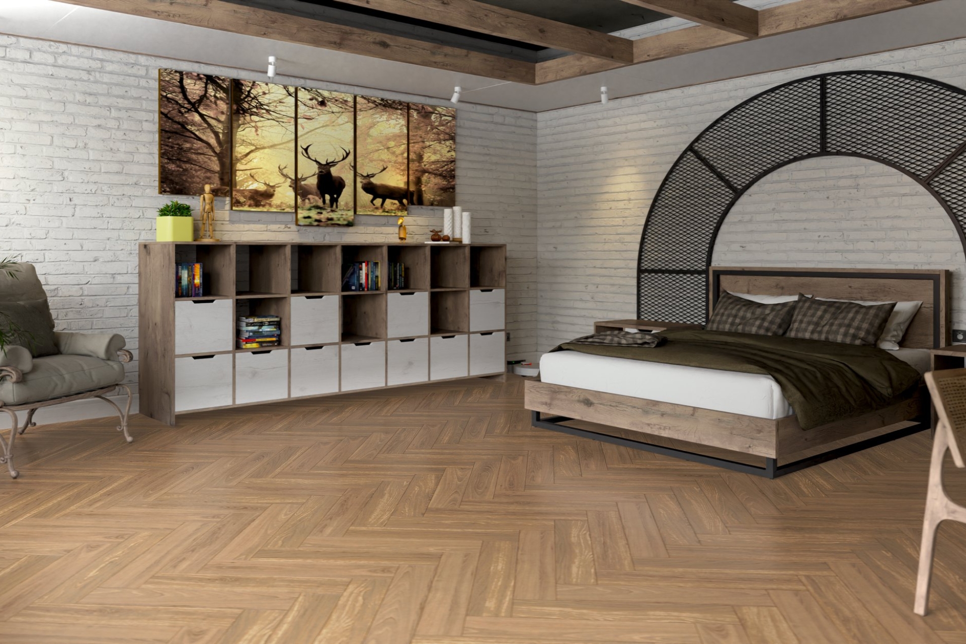 Инженерный паркет «Damy Floor» Натуральный (укладка елочкой) — купить в Тюмени